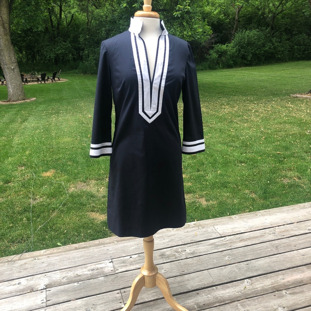 Tory Burch Black Chevron  Dress size 4